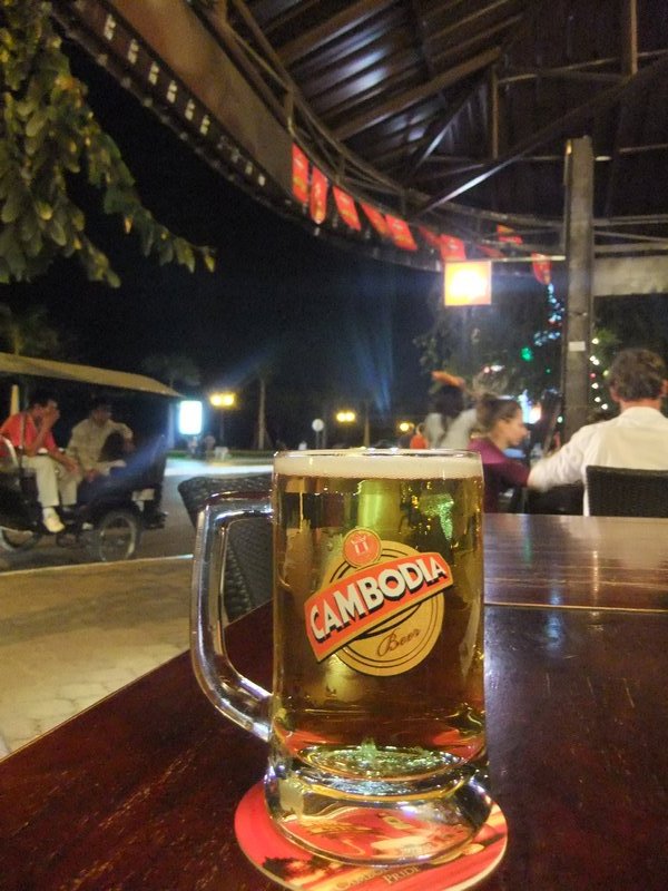Welcoming Cambodia beer