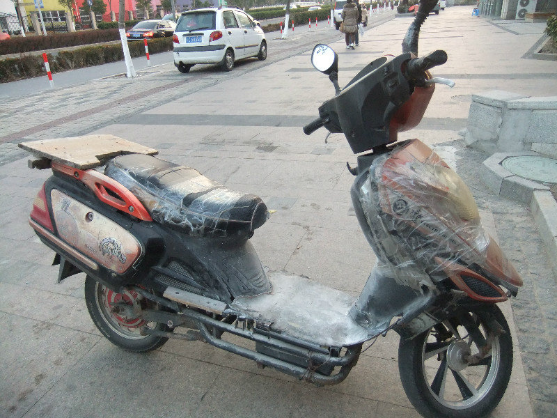 Motorbike held together with sellotape