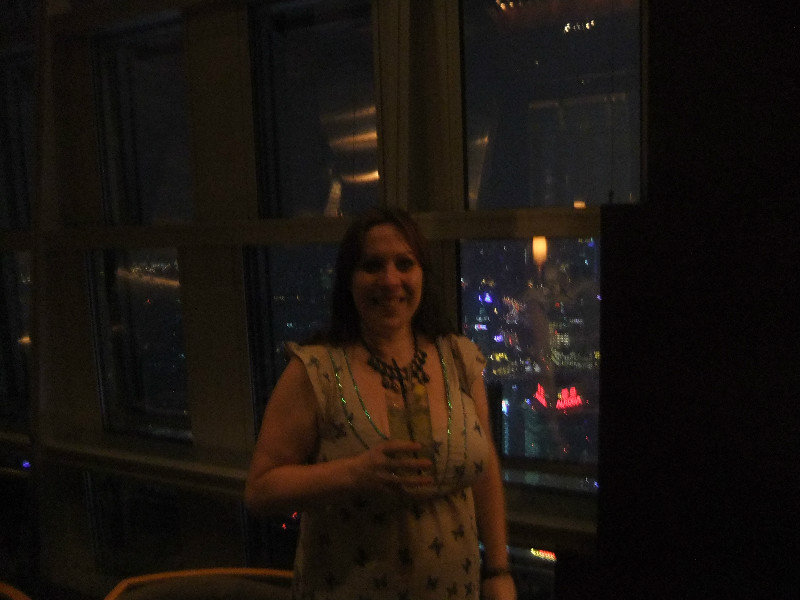 Cocktail in Cloud 9 bar on the 87th floor of the Jin Mao Tower