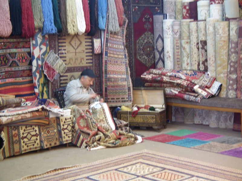 man and his carpets.