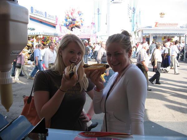 Lauren and I with our first bratwursts