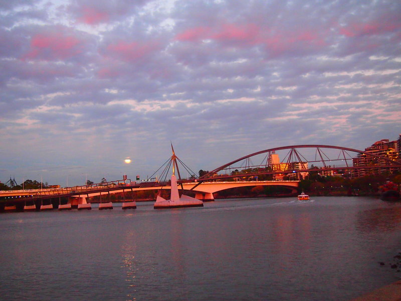 Sun setting over Brisbane 