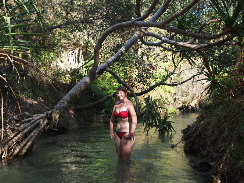 Lauren in the creek