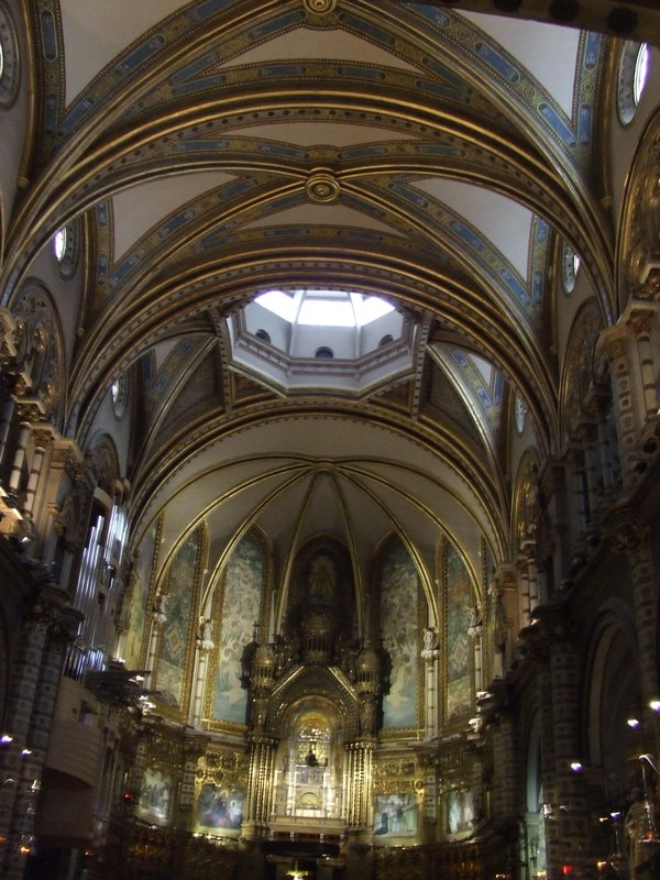 Inside of church at Montserrat