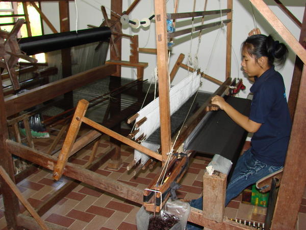 A woman working