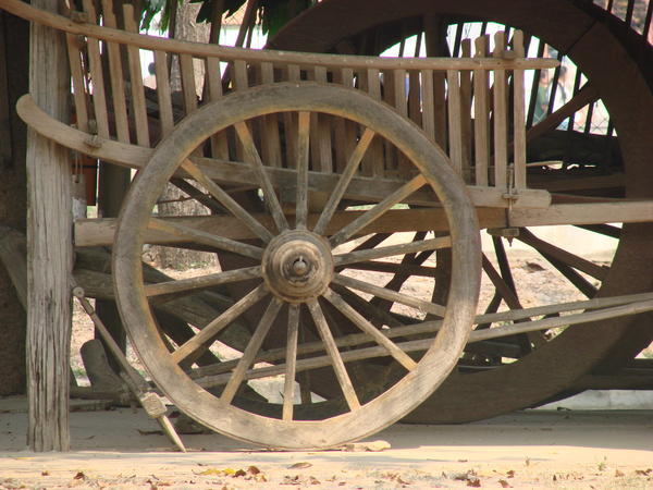 An ox cart outside of the museum