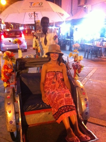 Tina on trishaw