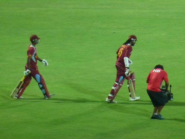 Gayle heading out to bat vs England