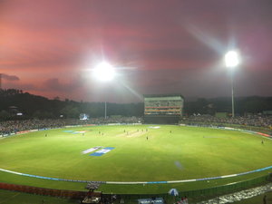 Sunset over the stadium