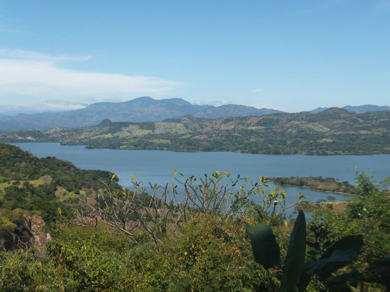 View of Suchitoto lake from restaurant
