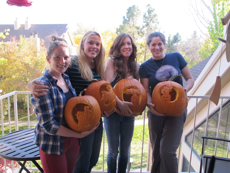 Carved up pumpkins