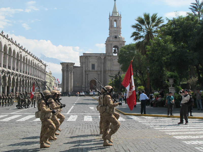 Army marching through Arequipa