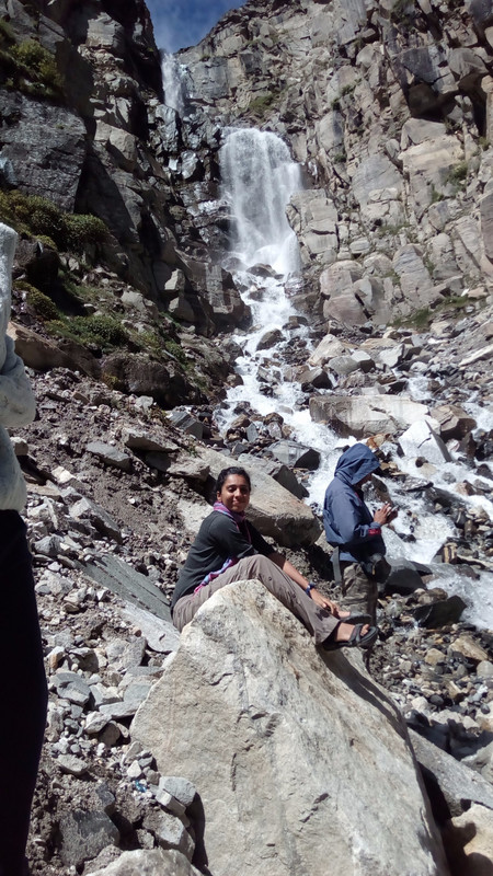 Road to Rohtang through a waterfall!