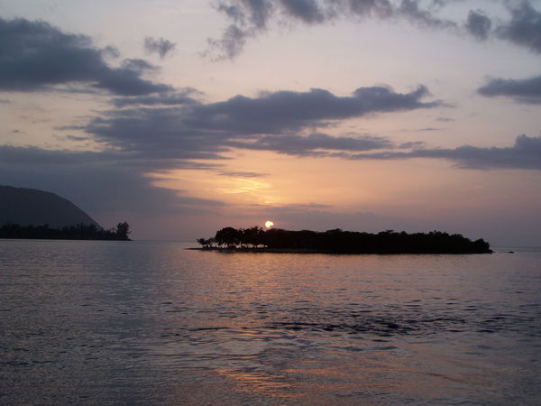 As the sun sets in Haiti