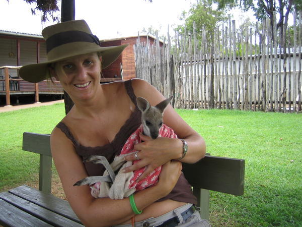Feeing the baby roo...