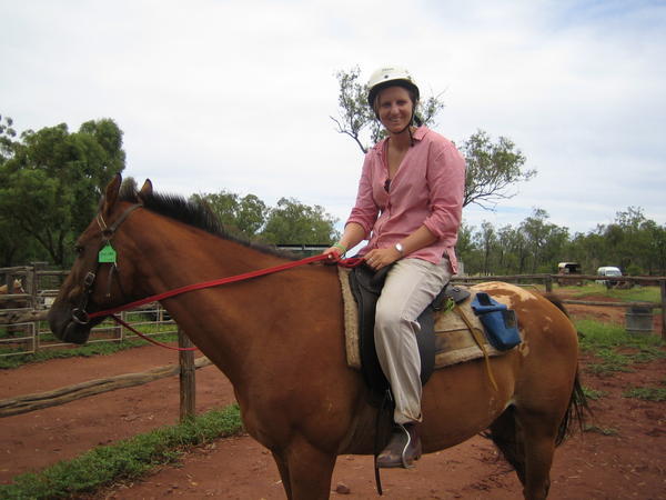 Helen on horseback