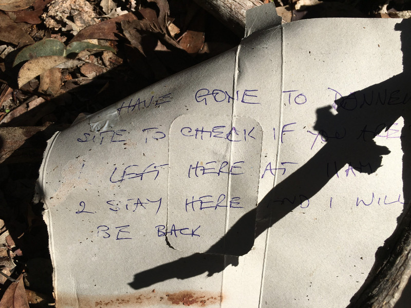 Note To Lost Hikers