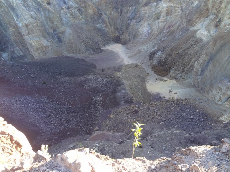 Down into the crater