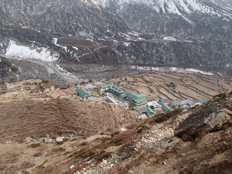 Looking down onto Pangboche