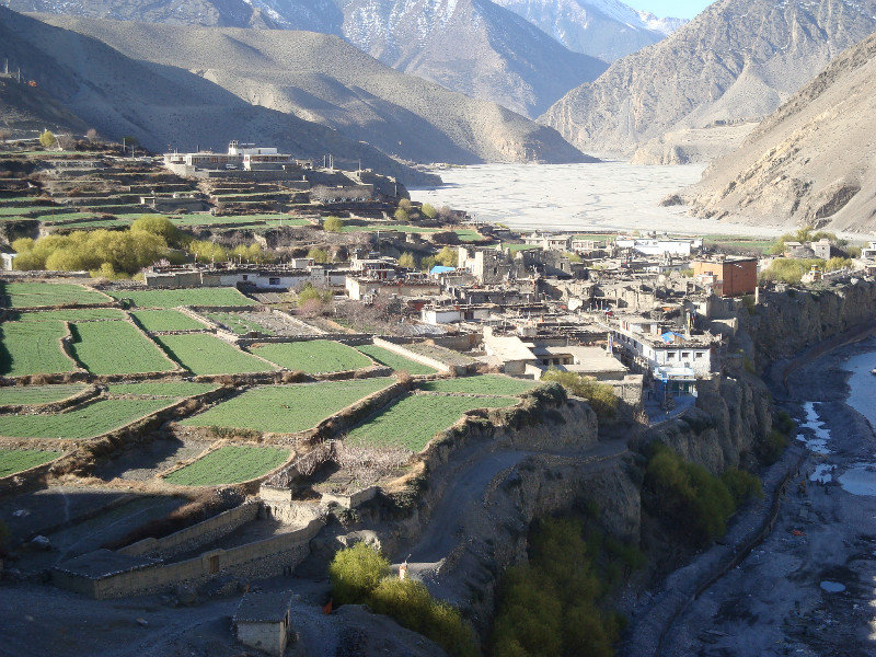 Looking back over Kagbeni and the Kali Gandaki