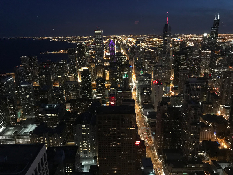 Chicago at dusk, from 94th floor of John Hancock