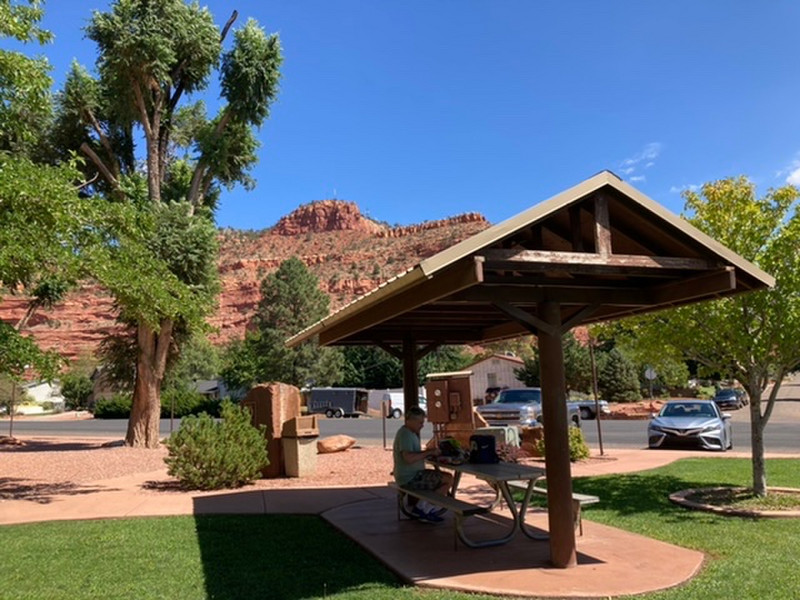 Kanab city park - our lunch spot in transit