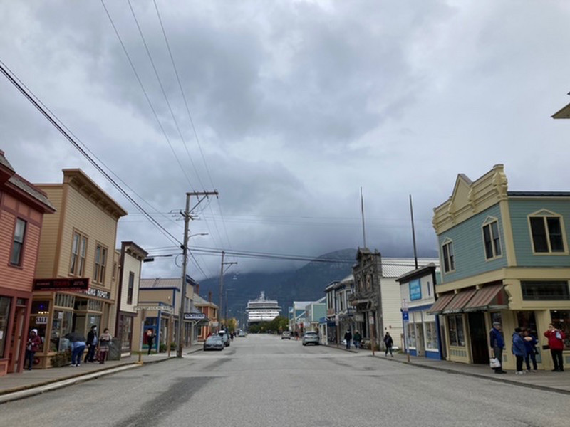 It cracks me up that the boat is at the end of the Main Street of Skagway