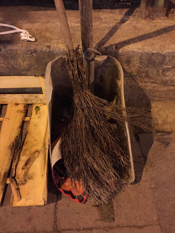 Council worker's street broom