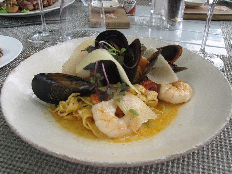 Pasta, Prawns and Mussels at Delaire Graff