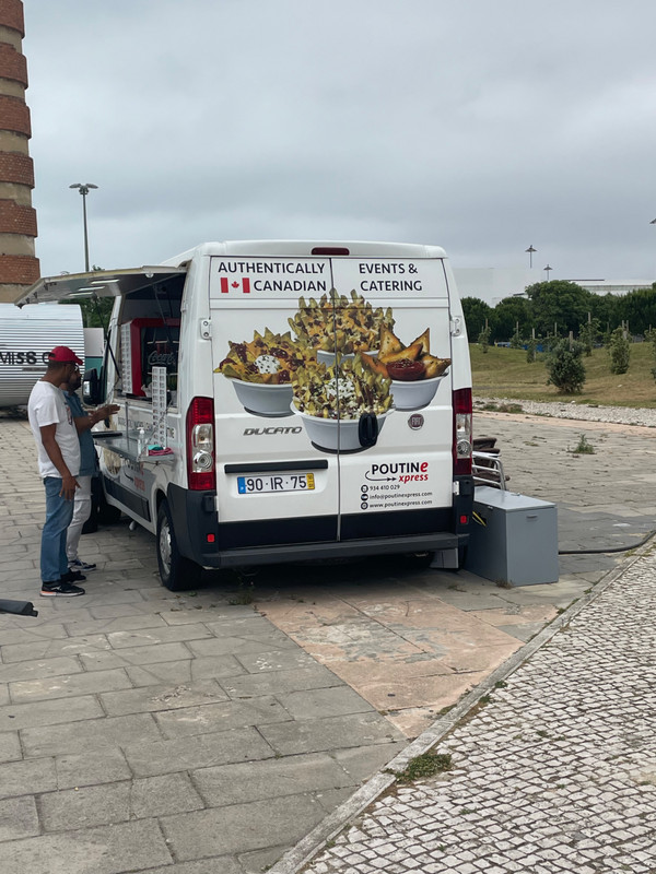Poutine food truck at Lisbon waterfront