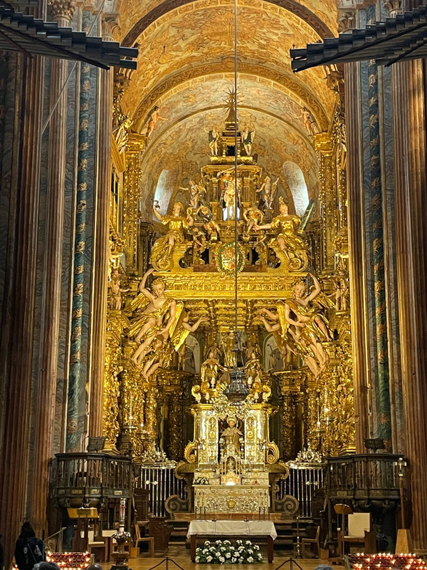Gold and silver plated alter inside Cathedral Santiago de Compostela
