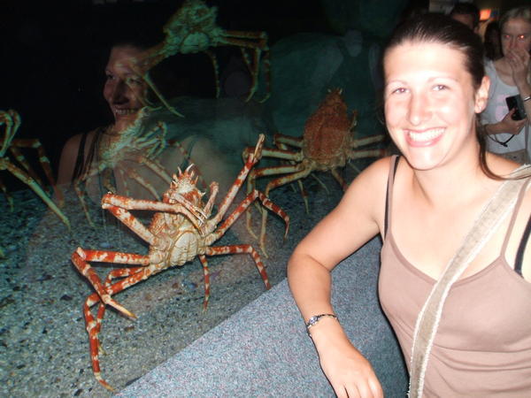 Alisa with the giant crabs