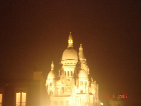 Sacre Coeur Basilica at night