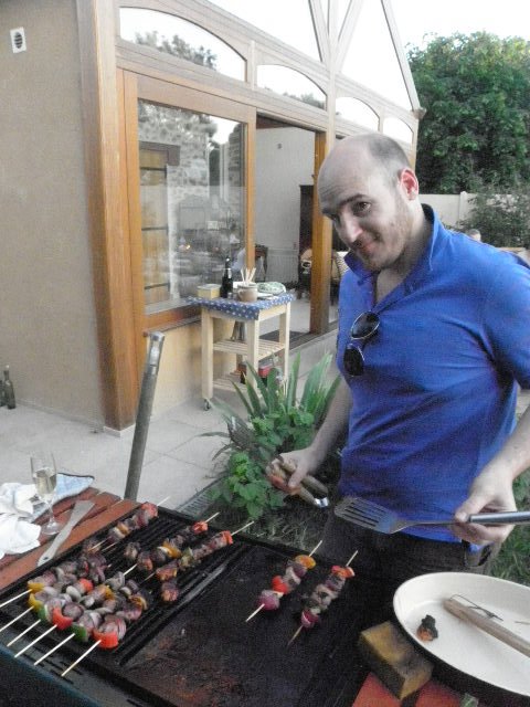 Clive mastering the BBQ