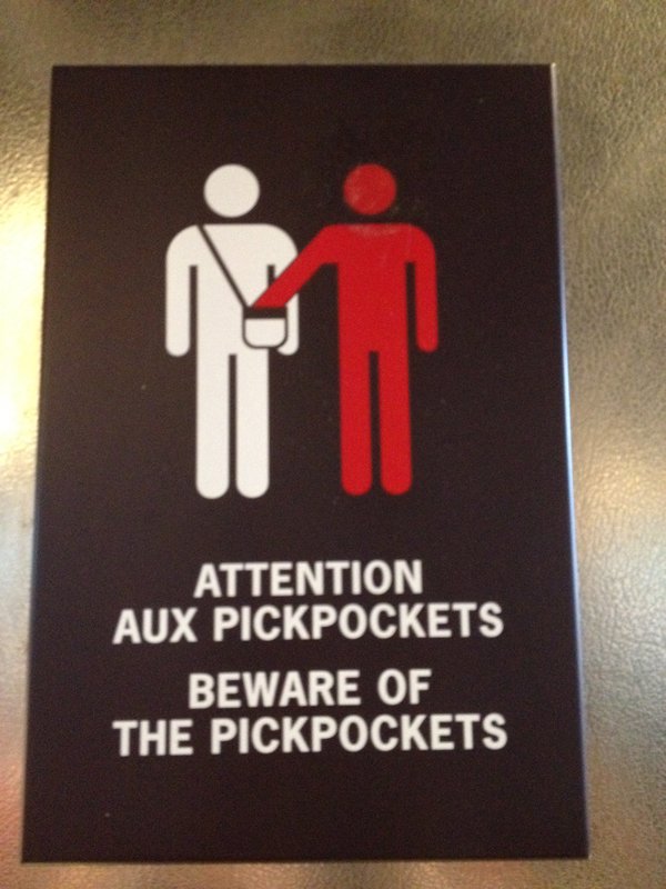 Sign in the Eiffel Tower