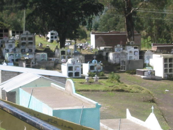 Cemetery, from a moving train