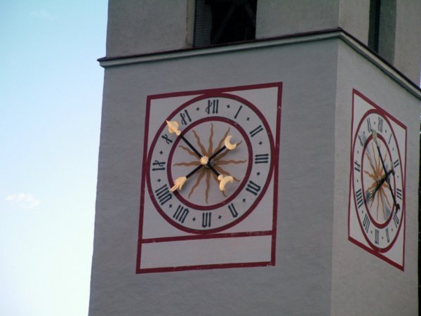 Church clock in Davos Dorf