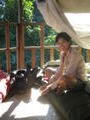 Me with my Cup of Laos Coffee in the Treehouses