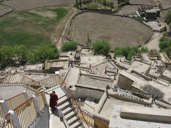 Looking down from Spitok Gompa