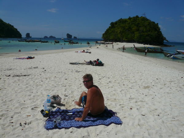 Picnic on the beach during the snorkel trip.
