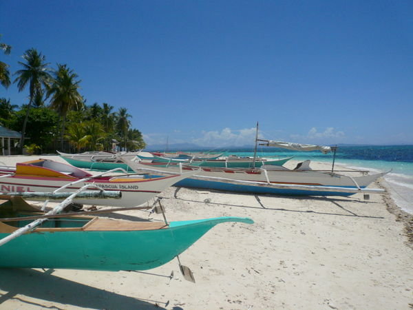 Boats in Bounty Beach, Malapascua