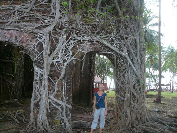 Out of control roots engulf the buildings at Ross Island, off Port Blair  