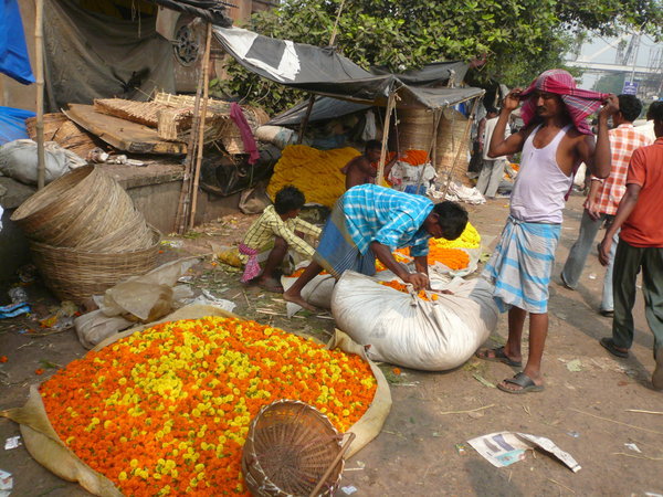 Flower market, Calcutta