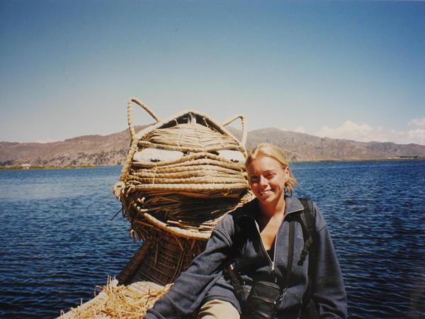 On a Reed boat on Lake Titicaca
