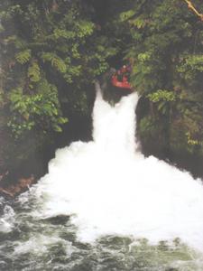 Rafting over a Waterfall
