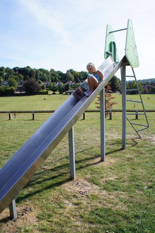 They loved this dangerous looking slide