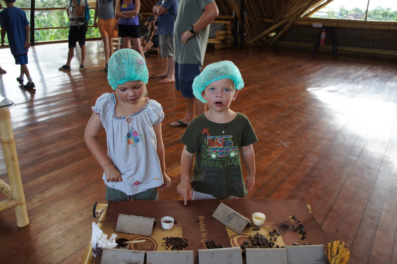 Checking out the chocolate at its various stages of production