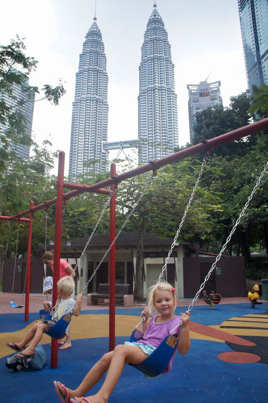 Playground with an iconic backdrop
