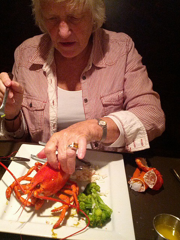 Liz and a lobster