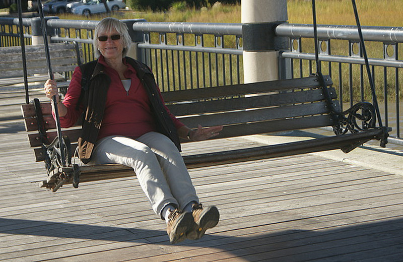Taking it easy on the pier